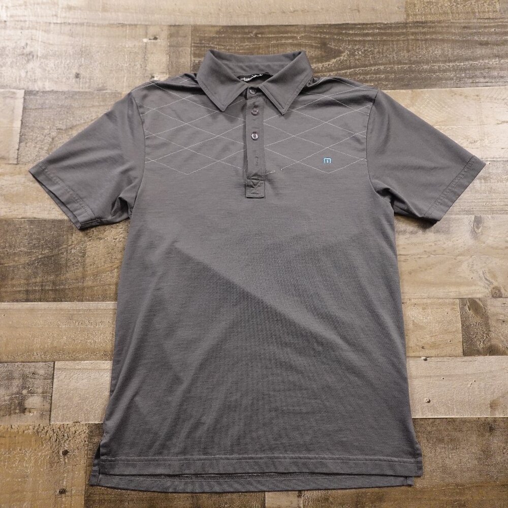 Travis Mathew Polo Shirt Men’s Small Gray Golf Casual Stretch Performance